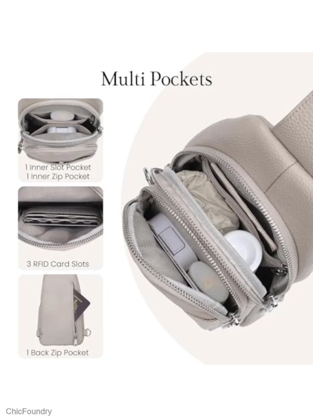 Genuine Leather Anti-Theft Crossbody Sling Bag with RFID Slots for Travel